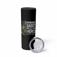 Husband Daddy Protector Hero Skinny Tumbler Dad Guns Fathers Day Camo American Flag