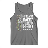 Husband Daddy Protector Hero Tank Top Dad Guns Fathers Day Camo American Flag