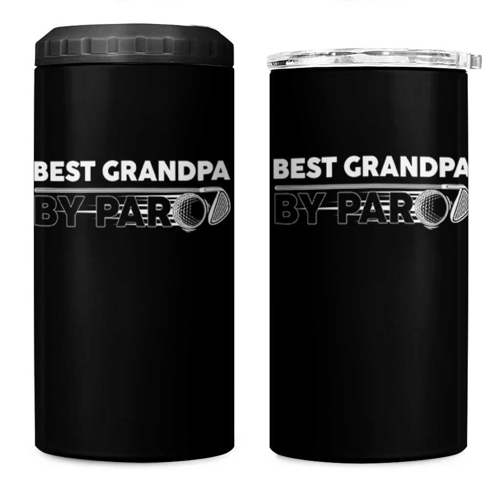 Golf Grandpa 4 in 1 Can Cooler Tumbler Best Grandpa By Par Golfing Golfer Funny Fathers Day Gifts
