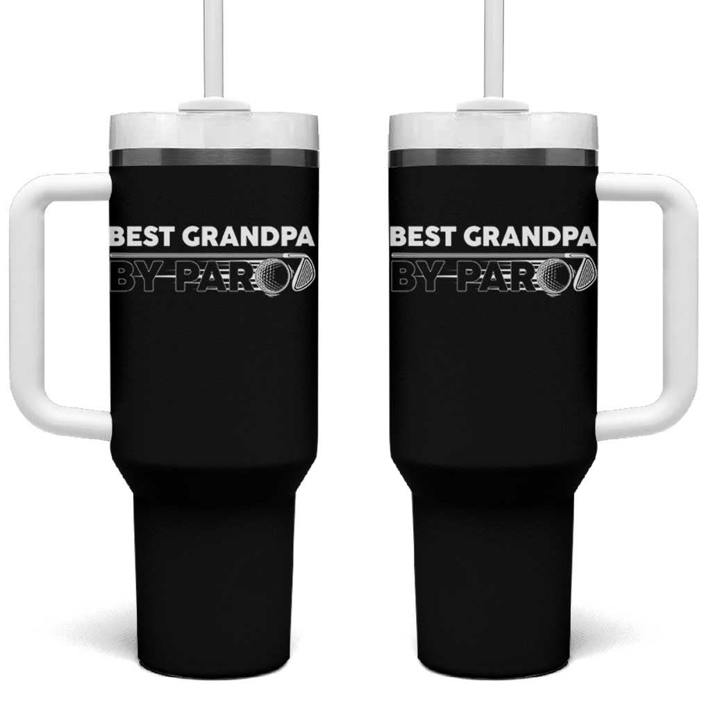 Golf Grandpa Tumbler With Handle Best Grandpa By Par Golfing Golfer Funny Fathers Day Gifts