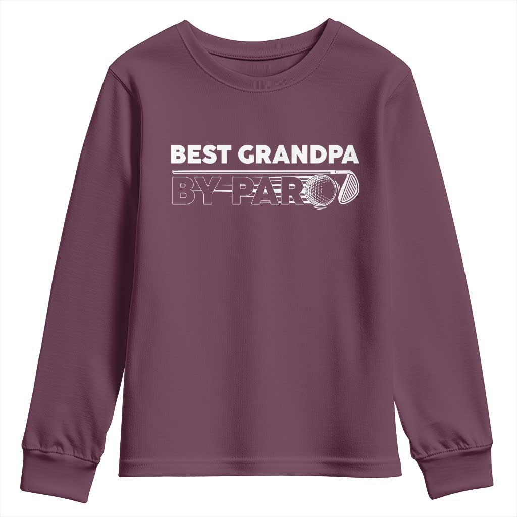 Golf Grandpa Youth Sweatshirt Best Grandpa By Par Golfing Golfer Funny Fathers Day Gifts