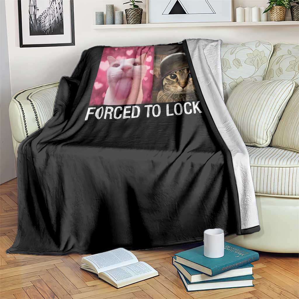 Meme Cat Throw Blanket Born To Dilly Dally Forced To Lock In Funny Saying Cats - Wonder Print Shop