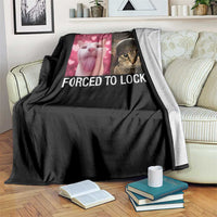 Meme Cat Throw Blanket Born To Dilly Dally Forced To Lock In Funny Saying Cats - Wonder Print Shop