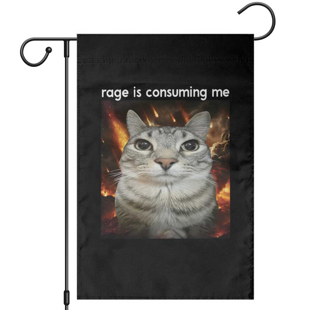 Rage Is Consuming Me Cat Garden Flag Funny Weird Humor Silly Cat Meme - Wonder Print Shop
