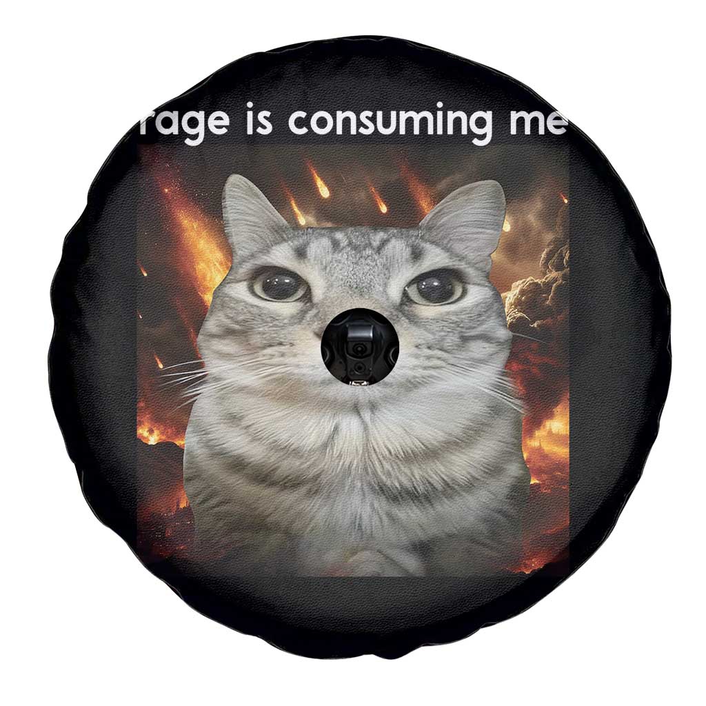 Rage Is Consuming Me Cat Spare Tire Cover Funny Weird Humor Silly Cat Meme - Wonder Print Shop