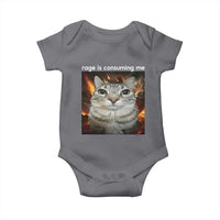 Rage Is Consuming Me Cat Baby Onesie Funny Weird Humor Silly Cat Meme - Wonder Print Shop