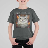 Rage Is Consuming Me Cat T Shirt For Kid Funny Weird Humor Silly Cat Meme - Wonder Print Shop