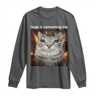 Rage Is Consuming Me Cat Long Sleeve Shirt Funny Weird Humor Silly Cat Meme - Wonder Print Shop