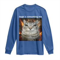 Rage Is Consuming Me Cat Long Sleeve Shirt Funny Weird Humor Silly Cat Meme - Wonder Print Shop