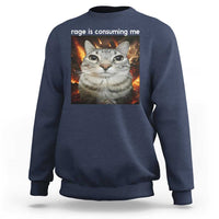 Rage Is Consuming Me Cat Sweatshirt Funny Weird Humor Silly Cat Meme - Wonder Print Shop