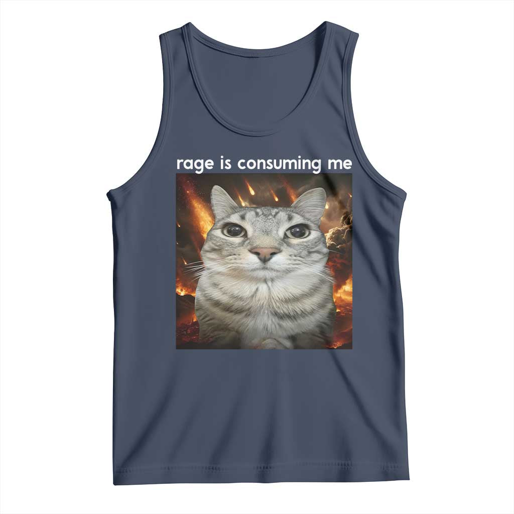 Rage Is Consuming Me Cat Tank Top Funny Weird Humor Silly Cat Meme - Wonder Print Shop