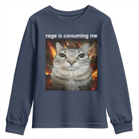 Rage Is Consuming Me Cat Youth Sweatshirt Funny Weird Humor Silly Cat Meme - Wonder Print Shop