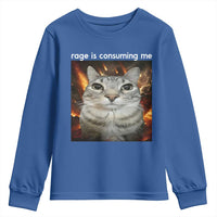Rage Is Consuming Me Cat Youth Sweatshirt Funny Weird Humor Silly Cat Meme - Wonder Print Shop