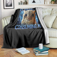 Rage Is Consuming Me Cat Meme Throw Blanket Funny Weird Humor Cat Face Bootleg - Wonder Print Shop