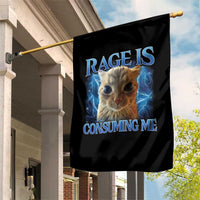 Rage Is Consuming Me Cat Meme Garden Flag Funny Weird Humor Cat Face Bootleg - Wonder Print Shop