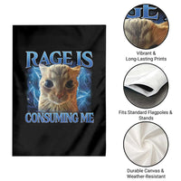 Rage Is Consuming Me Cat Meme Garden Flag Funny Weird Humor Cat Face Bootleg - Wonder Print Shop