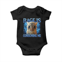 Rage Is Consuming Me Cat Meme Baby Onesie Funny Weird Humor Cat Face Bootleg - Wonder Print Shop