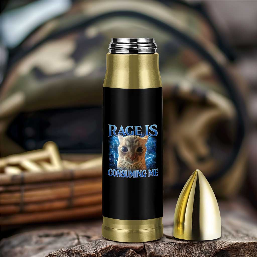 Rage Is Consuming Me Cat Meme Bullet Tumbler Funny Weird Humor Cat Face Bootleg - Wonder Print Shop