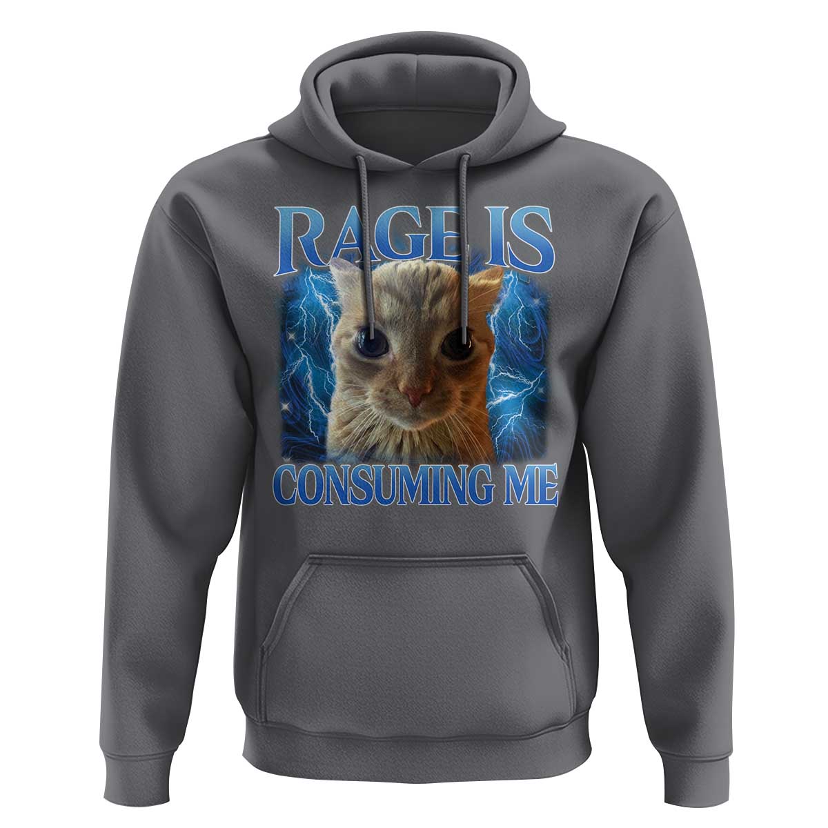 Rage Is Consuming Me Cat Meme Hoodie Funny Weird Humor Cat Face Bootleg - Wonder Print Shop