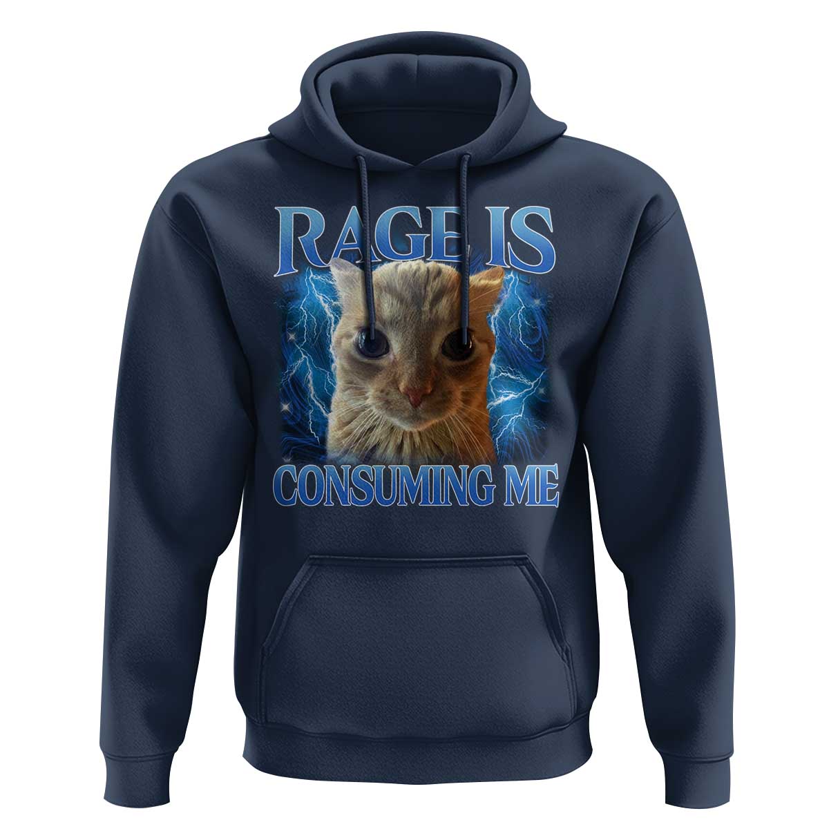 Rage Is Consuming Me Cat Meme Hoodie Funny Weird Humor Cat Face Bootleg - Wonder Print Shop