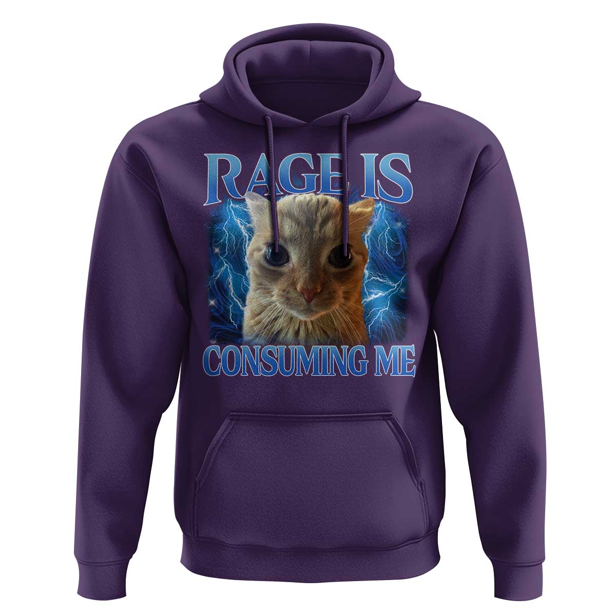 Rage Is Consuming Me Cat Meme Hoodie Funny Weird Humor Cat Face Bootleg - Wonder Print Shop