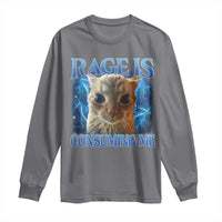 Rage Is Consuming Me Cat Meme Long Sleeve Shirt Funny Weird Humor Cat Face Bootleg - Wonder Print Shop