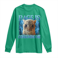 Rage Is Consuming Me Cat Meme Long Sleeve Shirt Funny Weird Humor Cat Face Bootleg - Wonder Print Shop