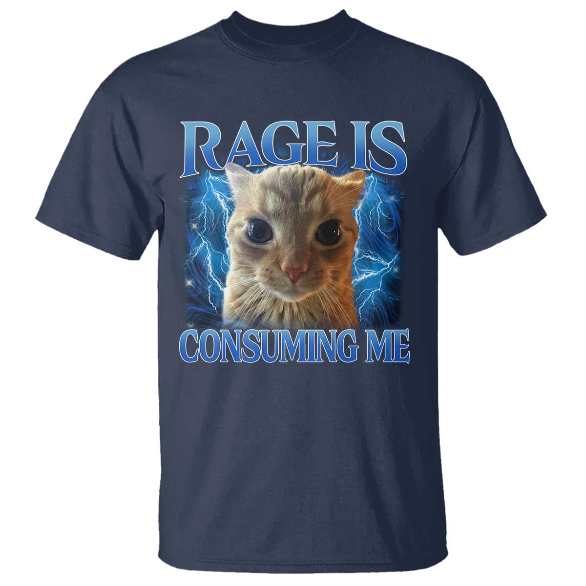 Rage Is Consuming Me Cat Meme T Shirt Funny Weird Humor Cat Face Bootleg - Wonder Print Shop