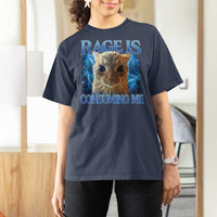 Rage Is Consuming Me Cat Meme T Shirt For Women Funny Weird Humor Cat Face Bootleg - Wonder Print Shop
