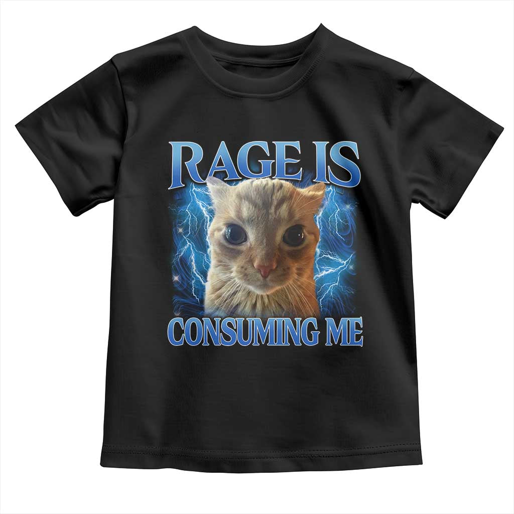 Rage Is Consuming Me Cat Meme Toddler T Shirt Funny Weird Humor Cat Face Bootleg - Wonder Print Shop
