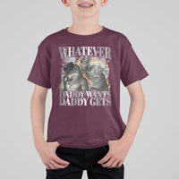 Funny Alpha Wolf Meme T Shirt For Kid Whatever Daddy Wants Daddy Gets Cringe Humor - Wonder Print Shop