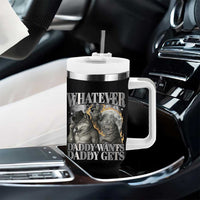 Funny Alpha Wolf Meme Tumbler With Handle Whatever Daddy Wants Daddy Gets Cringe Humor - Wonder Print Shop