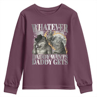 Funny Alpha Wolf Meme Youth Sweatshirt Whatever Daddy Wants Daddy Gets Cringe Humor - Wonder Print Shop