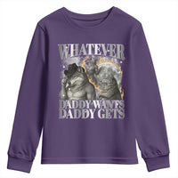 Funny Alpha Wolf Meme Youth Sweatshirt Whatever Daddy Wants Daddy Gets Cringe Humor - Wonder Print Shop