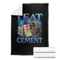 I Eat Cement Throw Blanket Cursed Raccoon Funny Oddly Dank Meme Gen Z - Wonder Print Shop