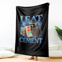 I Eat Cement Throw Blanket Cursed Raccoon Funny Oddly Dank Meme Gen Z - Wonder Print Shop