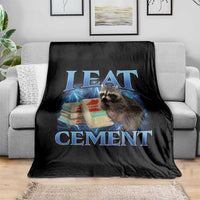 I Eat Cement Throw Blanket Cursed Raccoon Funny Oddly Dank Meme Gen Z - Wonder Print Shop