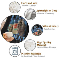 I Eat Cement Throw Blanket Cursed Raccoon Funny Oddly Dank Meme Gen Z - Wonder Print Shop
