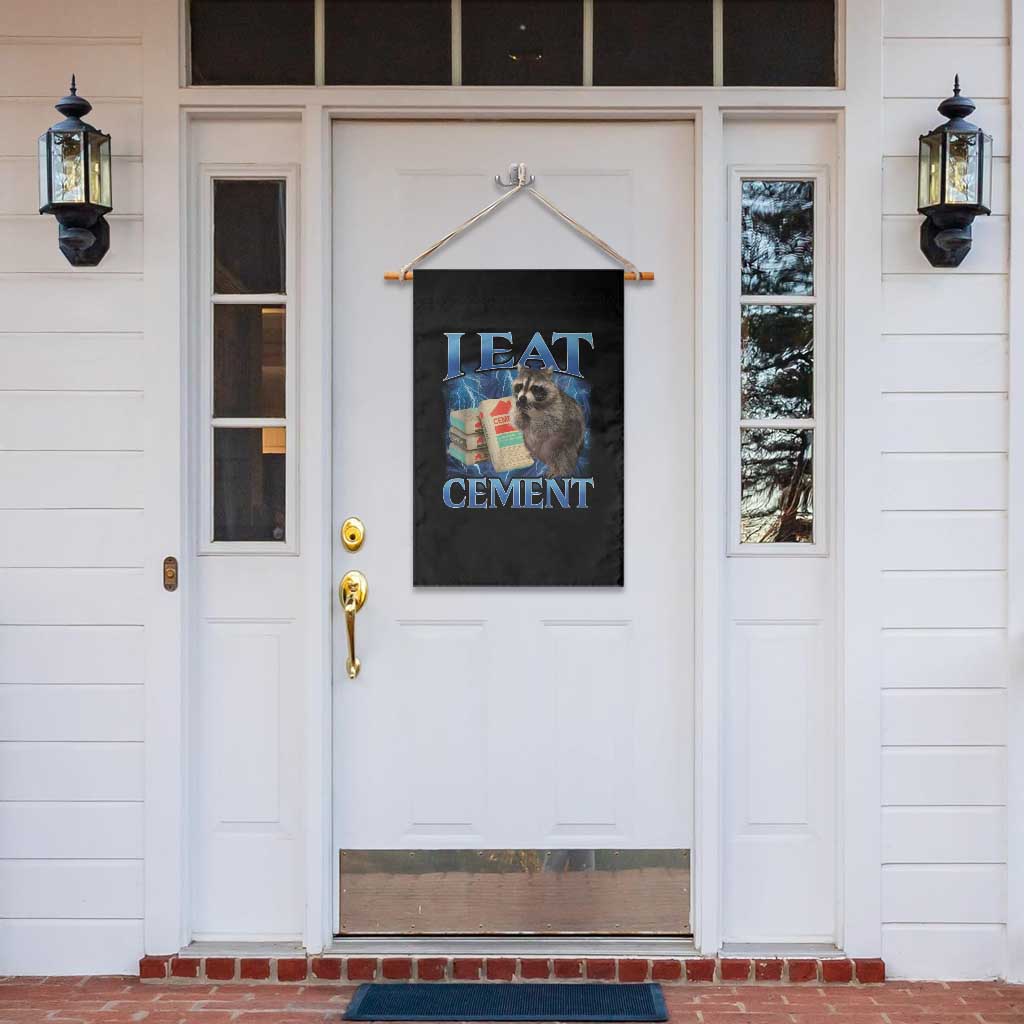 I Eat Cement Garden Flag Cursed Raccoon Funny Oddly Dank Meme Gen Z - Wonder Print Shop