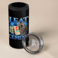 I Eat Cement 4 in 1 Can Cooler Tumbler Cursed Raccoon Funny Oddly Dank Meme Gen Z - Wonder Print Shop