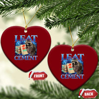 I Eat Cement Ceramic Ornament Cursed Raccoon Funny Oddly Dank Meme Gen Z - Wonder Print Shop