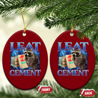 I Eat Cement Ceramic Ornament Cursed Raccoon Funny Oddly Dank Meme Gen Z - Wonder Print Shop