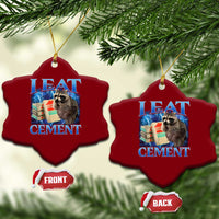 I Eat Cement Ceramic Ornament Cursed Raccoon Funny Oddly Dank Meme Gen Z - Wonder Print Shop