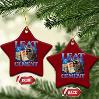 I Eat Cement Ceramic Ornament Cursed Raccoon Funny Oddly Dank Meme Gen Z - Wonder Print Shop