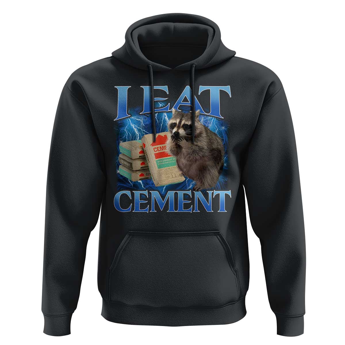 I Eat Cement Hoodie Cursed Raccoon Funny Oddly Dank Meme Gen Z - Wonder Print Shop