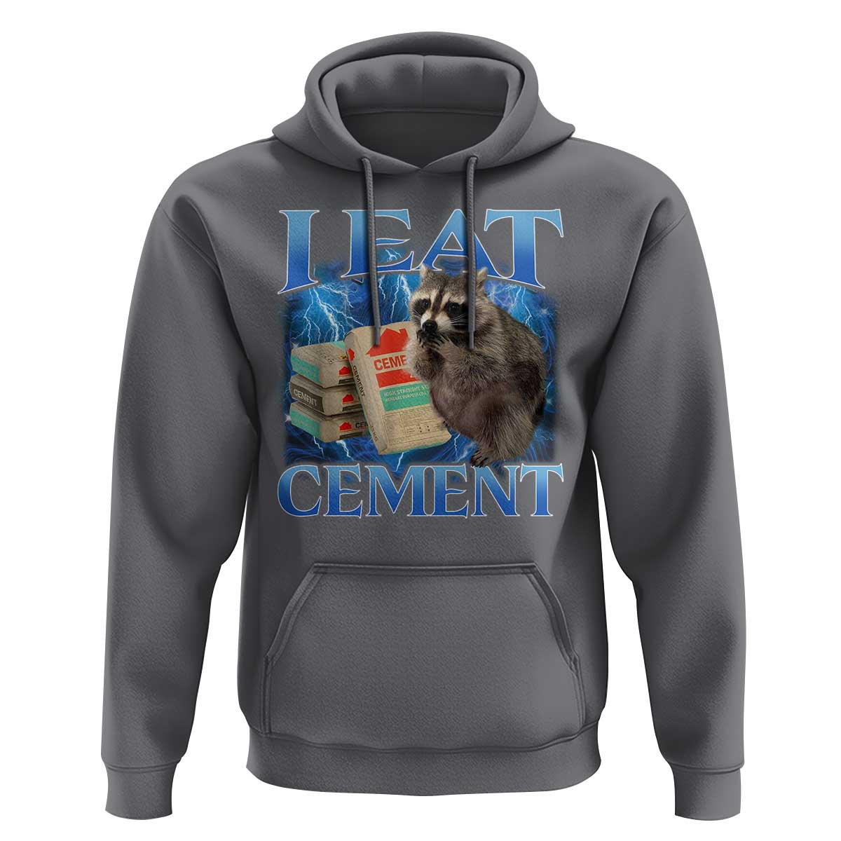 I Eat Cement Hoodie Cursed Raccoon Funny Oddly Dank Meme Gen Z - Wonder Print Shop