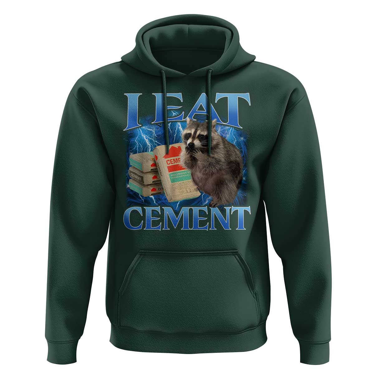I Eat Cement Hoodie Cursed Raccoon Funny Oddly Dank Meme Gen Z - Wonder Print Shop
