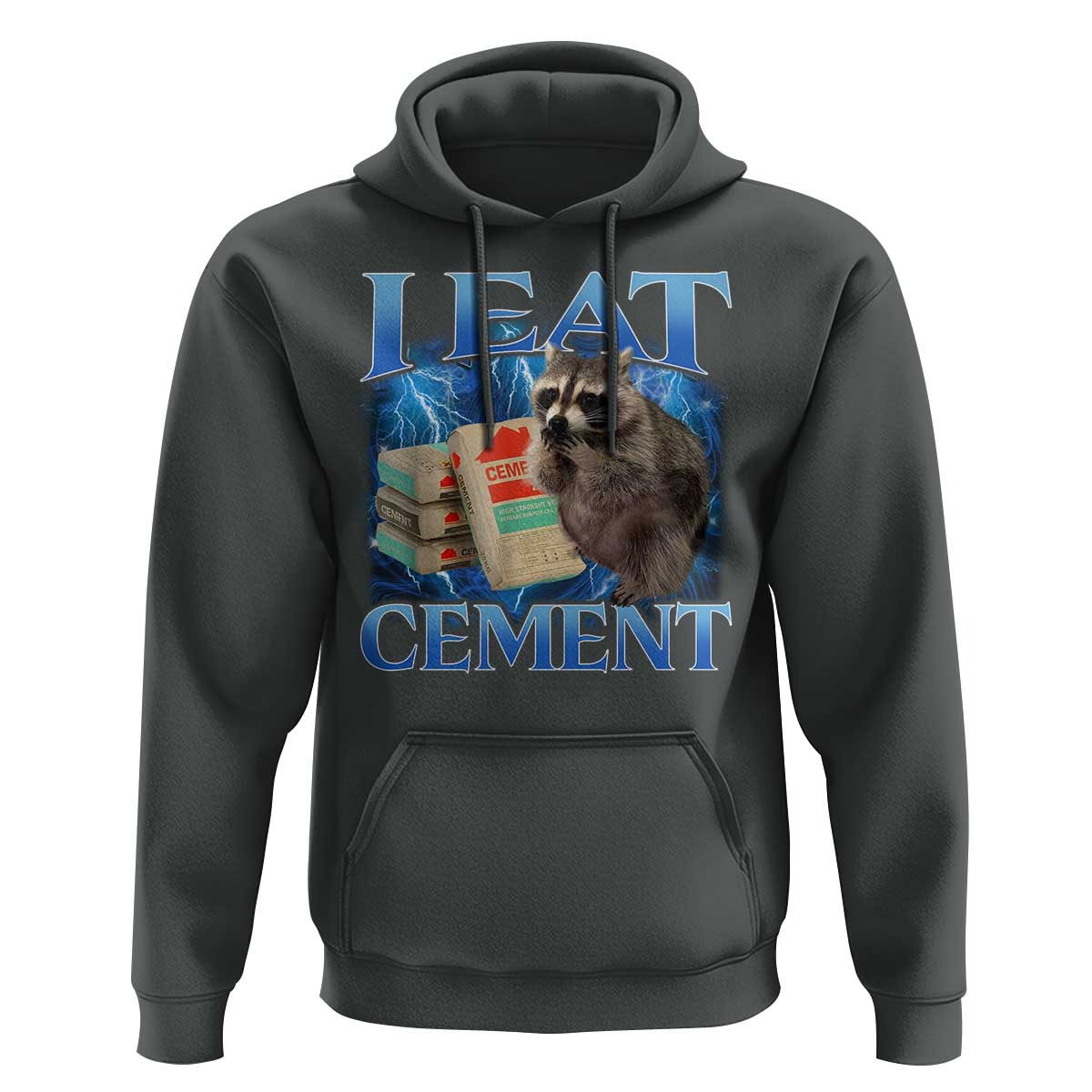 I Eat Cement Hoodie Cursed Raccoon Funny Oddly Dank Meme Gen Z - Wonder Print Shop