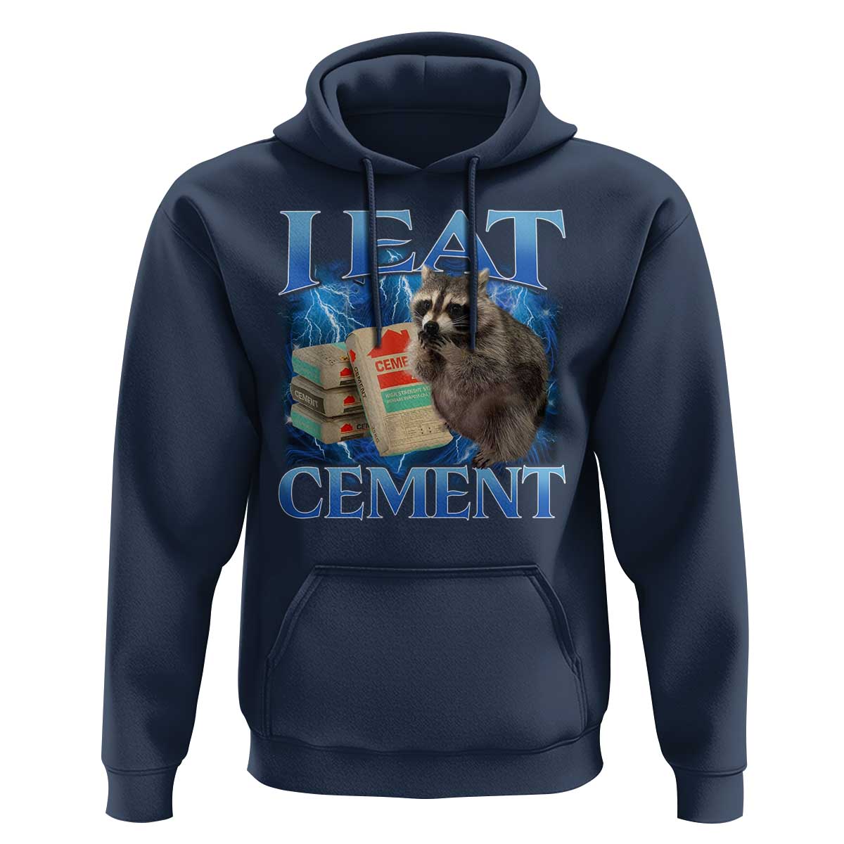 I Eat Cement Hoodie Cursed Raccoon Funny Oddly Dank Meme Gen Z - Wonder Print Shop