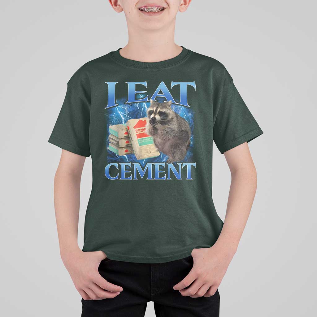 I Eat Cement T Shirt For Kid Cursed Raccoon Funny Oddly Dank Meme Gen Z - Wonder Print Shop